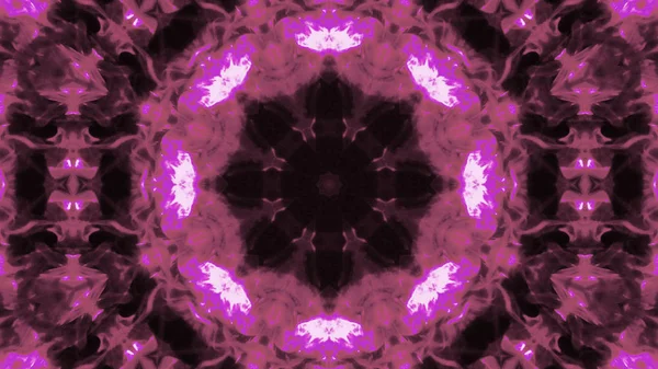 Soyut boya fırça mürekkep patlayabilir formanın düzgün kavramı simetrik desen süs dekoratif Kaleidoscope hareketi geometrik daire ve yıldız şekli