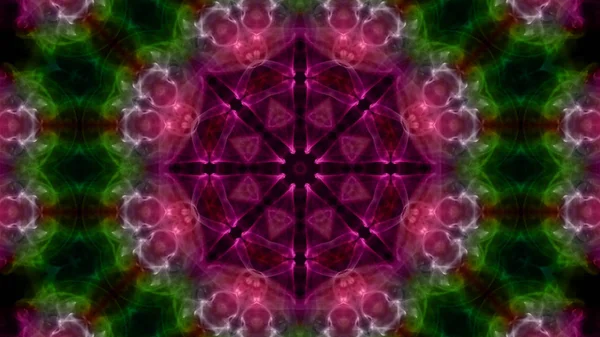 Soyut boya fırça mürekkep patlayabilir formanın düzgün kavramı simetrik desen süs dekoratif Kaleidoscope hareketi geometrik daire ve yıldız şekli