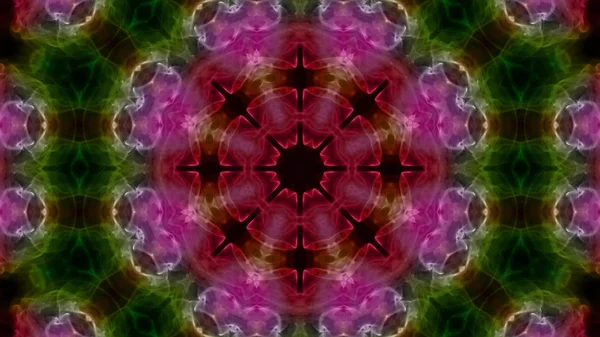 Soyut boya fırça mürekkep patlayabilir formanın düzgün kavramı simetrik desen süs dekoratif Kaleidoscope hareketi geometrik daire ve yıldız şekli