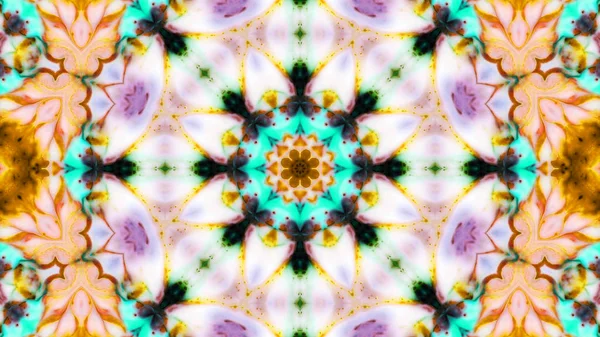 Soyut boya fırça mürekkep patlayabilir formanın düzgün kavramı simetrik desen süs dekoratif Kaleidoscope hareketi geometrik daire ve yıldız şekli