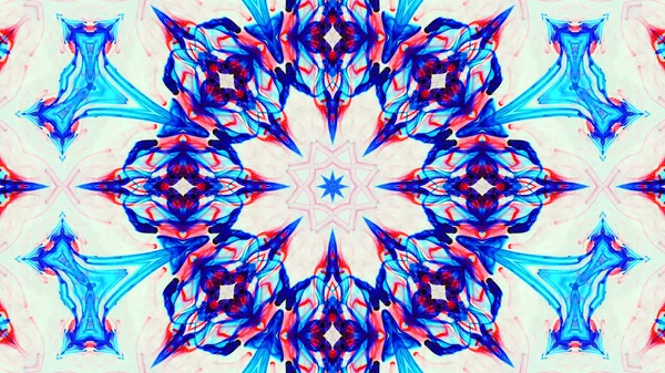 Soyut boya fırça mürekkep patlayabilir formanın düzgün kavramı simetrik desen süs dekoratif Kaleidoscope hareketi geometrik daire ve yıldız şekli