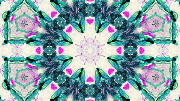 Soyut boya fırça mürekkep patlayabilir formanın düzgün kavramı simetrik desen süs dekoratif Kaleidoscope hareketi geometrik daire ve yıldız şekli