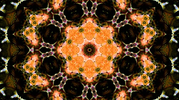 Soyut boya fırça mürekkep patlayabilir formanın düzgün kavramı simetrik desen süs dekoratif Kaleidoscope hareketi geometrik daire ve yıldız şekli