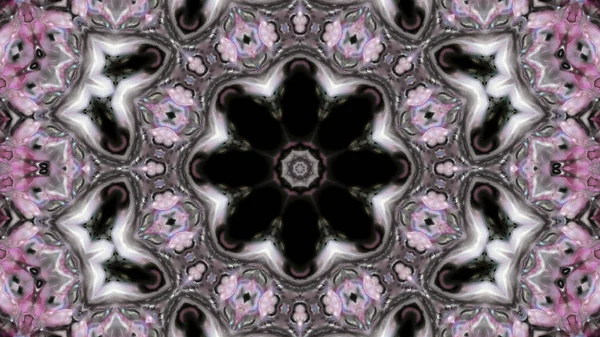 Soyut boya fırça mürekkep patlayabilir formanın düzgün kavramı simetrik desen süs dekoratif Kaleidoscope hareketi geometrik daire ve yıldız şekli