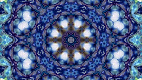 Soyut boya fırça mürekkep patlayabilir formanın düzgün kavramı simetrik desen süs dekoratif Kaleidoscope hareketi geometrik daire ve yıldız şekli