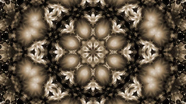 Soyut boya fırça mürekkep patlayabilir formanın düzgün kavramı simetrik desen süs dekoratif Kaleidoscope hareketi geometrik daire ve yıldız şekli