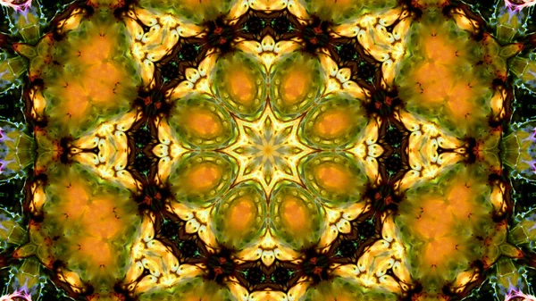 Soyut boya fırça mürekkep patlayabilir formanın düzgün kavramı simetrik desen süs dekoratif Kaleidoscope hareketi geometrik daire ve yıldız şekli