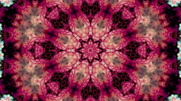 Soyut boya fırça mürekkep patlayabilir formanın düzgün kavramı simetrik desen süs dekoratif Kaleidoscope hareketi geometrik daire ve yıldız şekli