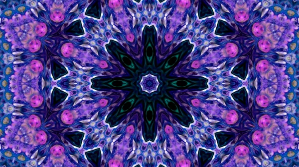 Soyut boya fırça mürekkep patlayabilir formanın düzgün kavramı simetrik desen süs dekoratif Kaleidoscope hareketi geometrik daire ve yıldız şekli