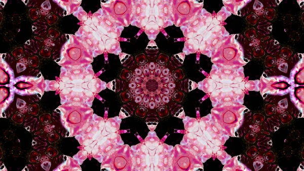 Soyut boya fırça mürekkep patlayabilir formanın düzgün kavramı simetrik desen süs dekoratif Kaleidoscope hareketi geometrik daire ve yıldız şekli