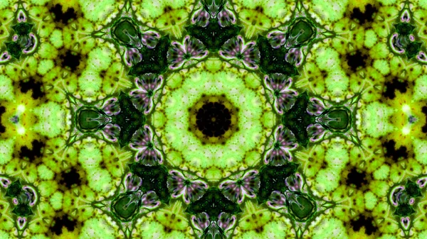 Soyut boya fırça mürekkep patlayabilir formanın düzgün kavramı simetrik desen süs dekoratif Kaleidoscope hareketi geometrik daire ve yıldız şekli