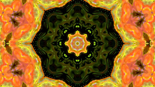 Soyut boya fırça mürekkep patlayabilir formanın düzgün kavramı simetrik desen süs dekoratif Kaleidoscope hareketi geometrik daire ve yıldız şekli