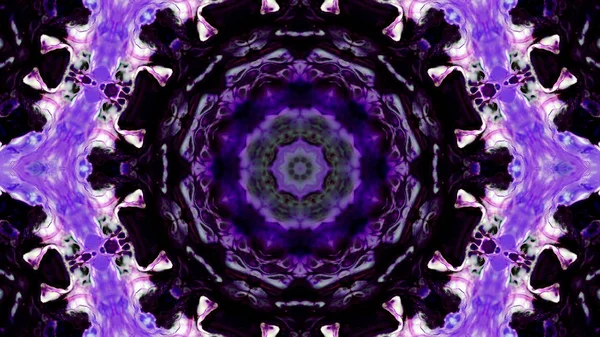 Soyut boya fırça mürekkep patlayabilir formanın düzgün kavramı simetrik desen süs dekoratif Kaleidoscope hareketi geometrik daire ve yıldız şekli