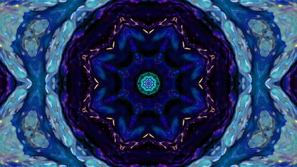 Soyut boya fırça mürekkep patlayabilir formanın düzgün kavramı simetrik desen süs dekoratif Kaleidoscope hareketi geometrik daire ve yıldız şekli