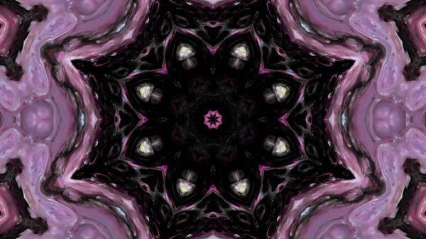 Soyut boya fırça mürekkep patlayabilir formanın düzgün kavramı simetrik desen süs dekoratif Kaleidoscope hareketi geometrik daire ve yıldız şekli