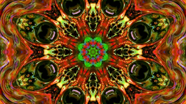 Soyut boya fırça mürekkep patlayabilir formanın düzgün kavramı simetrik desen süs dekoratif Kaleidoscope hareketi geometrik daire ve yıldız şekli