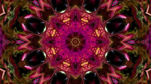 Soyut boya fırça mürekkep patlayabilir formanın düzgün kavramı simetrik desen süs dekoratif Kaleidoscope hareketi geometrik daire ve yıldız şekli