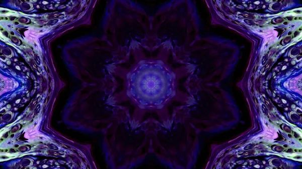 Soyut boya fırça mürekkep patlayabilir formanın düzgün kavramı simetrik desen süs dekoratif Kaleidoscope hareketi geometrik daire ve yıldız şekli