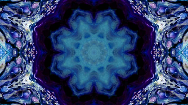 Soyut boya fırça mürekkep patlayabilir formanın düzgün kavramı simetrik desen süs dekoratif Kaleidoscope hareketi geometrik daire ve yıldız şekli