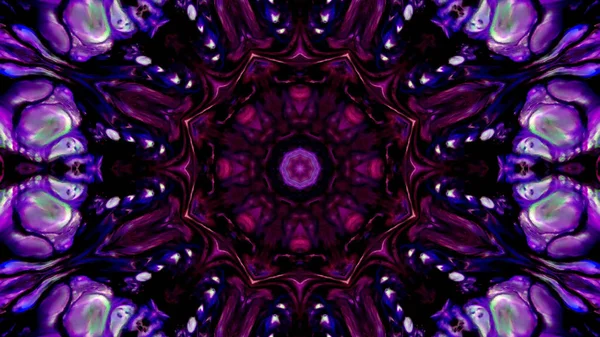 Soyut boya fırça mürekkep patlayabilir formanın düzgün kavramı simetrik desen süs dekoratif Kaleidoscope hareketi geometrik daire ve yıldız şekli