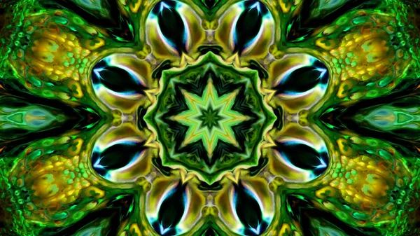 Soyut boya fırça mürekkep patlayabilir formanın düzgün kavramı simetrik desen süs dekoratif Kaleidoscope hareketi geometrik daire ve yıldız şekli