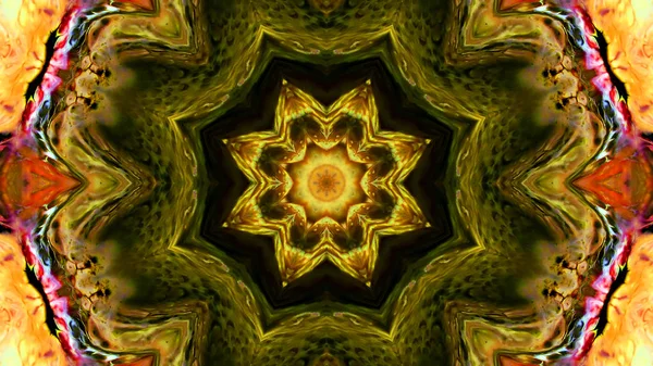 Soyut boya fırça mürekkep patlayabilir formanın düzgün kavramı simetrik desen süs dekoratif Kaleidoscope hareketi geometrik daire ve yıldız şekli