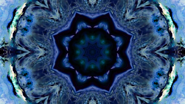 Soyut boya fırça mürekkep patlayabilir formanın düzgün kavramı simetrik desen süs dekoratif Kaleidoscope hareketi geometrik daire ve yıldız şekli