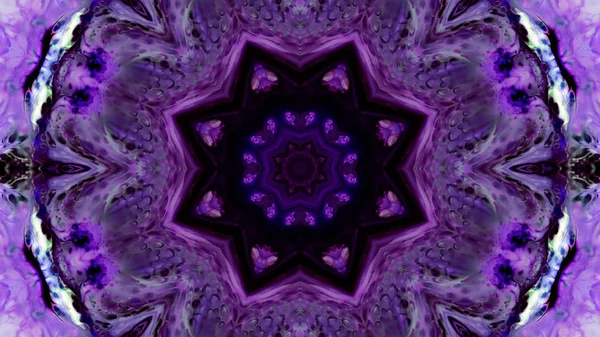 Soyut boya fırça mürekkep patlayabilir formanın düzgün kavramı simetrik desen süs dekoratif Kaleidoscope hareketi geometrik daire ve yıldız şekli