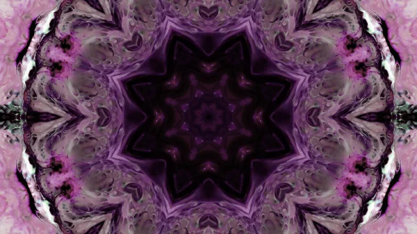 Soyut boya fırça mürekkep patlayabilir formanın düzgün kavramı simetrik desen süs dekoratif Kaleidoscope hareketi geometrik daire ve yıldız şekli