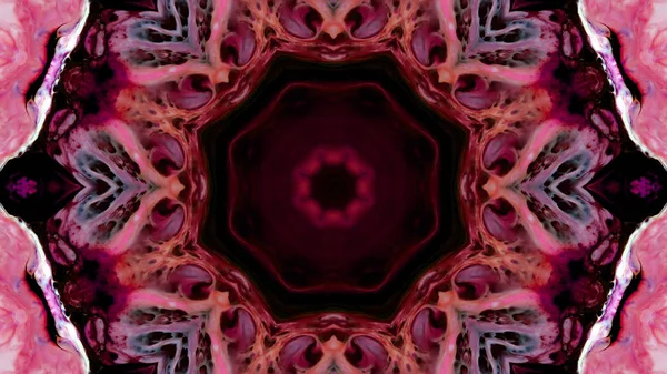 Soyut boya fırça mürekkep patlayabilir formanın düzgün kavramı simetrik desen süs dekoratif Kaleidoscope hareketi geometrik daire ve yıldız şekli