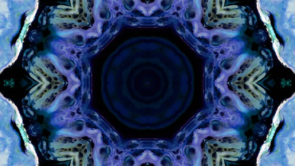 Soyut boya fırça mürekkep patlayabilir formanın düzgün kavramı simetrik desen süs dekoratif Kaleidoscope hareketi geometrik daire ve yıldız şekli