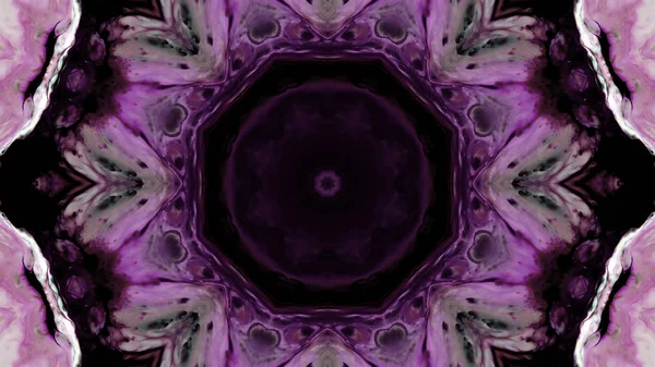 Soyut boya fırça mürekkep patlayabilir formanın düzgün kavramı simetrik desen süs dekoratif Kaleidoscope hareketi geometrik daire ve yıldız şekli