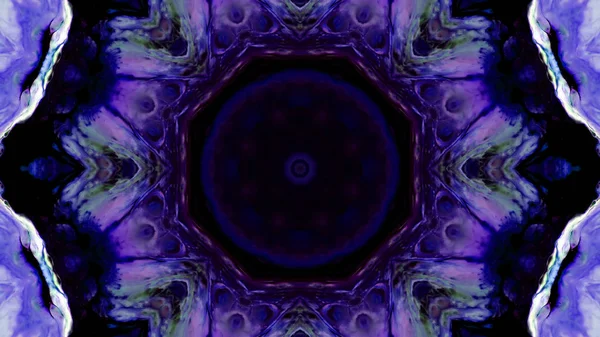 Soyut boya fırça mürekkep patlayabilir formanın düzgün kavramı simetrik desen süs dekoratif Kaleidoscope hareketi geometrik daire ve yıldız şekli