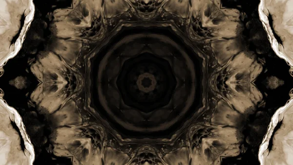 Soyut boya fırça mürekkep patlayabilir formanın düzgün kavramı simetrik desen süs dekoratif Kaleidoscope hareketi geometrik daire ve yıldız şekli