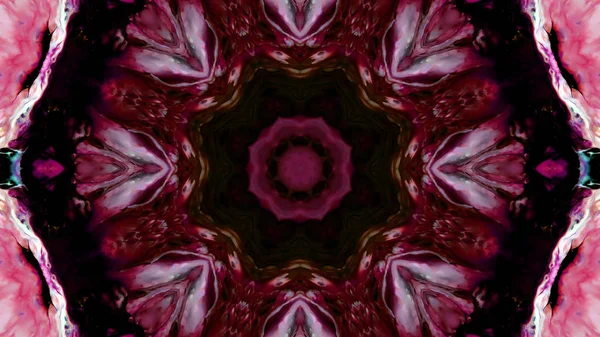 Soyut boya fırça mürekkep patlayabilir formanın düzgün kavramı simetrik desen süs dekoratif Kaleidoscope hareketi geometrik daire ve yıldız şekli