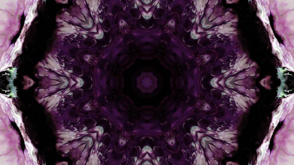 Soyut boya fırça mürekkep patlayabilir formanın düzgün kavramı simetrik desen süs dekoratif Kaleidoscope hareketi geometrik daire ve yıldız şekli