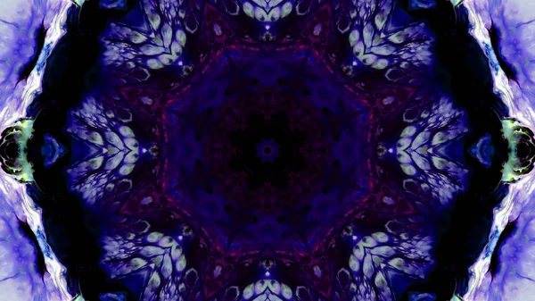 Soyut boya fırça mürekkep patlayabilir formanın düzgün kavramı simetrik desen süs dekoratif Kaleidoscope hareketi geometrik daire ve yıldız şekli