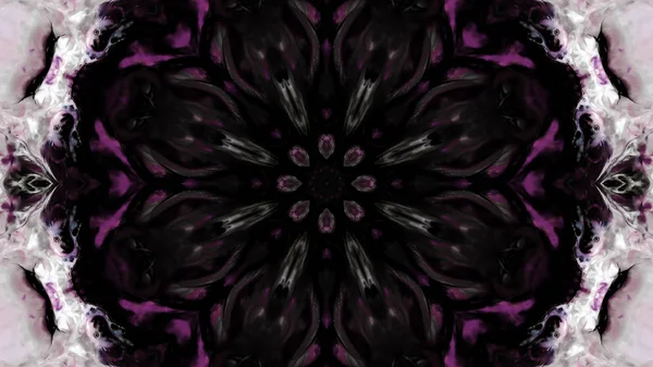 Soyut boya fırça mürekkep patlayabilir formanın düzgün kavramı simetrik desen süs dekoratif Kaleidoscope hareketi geometrik daire ve yıldız şekli