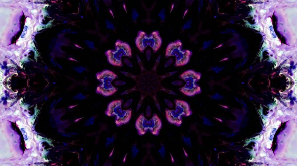 Soyut boya fırça mürekkep patlayabilir formanın düzgün kavramı simetrik desen süs dekoratif Kaleidoscope hareketi geometrik daire ve yıldız şekli