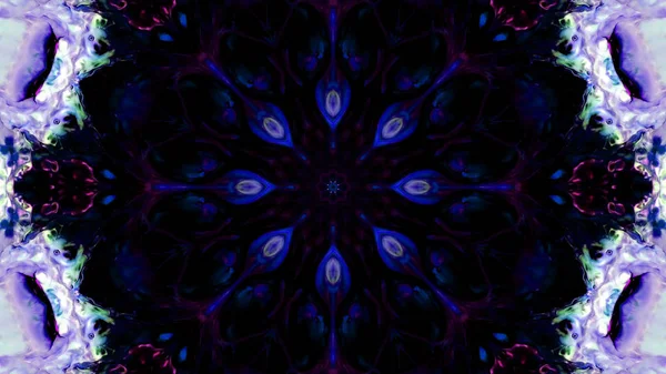 Soyut boya fırça mürekkep patlayabilir formanın düzgün kavramı simetrik desen süs dekoratif Kaleidoscope hareketi geometrik daire ve yıldız şekli