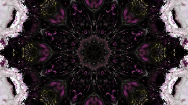 Soyut boya fırça mürekkep patlayabilir formanın düzgün kavramı simetrik desen süs dekoratif Kaleidoscope hareketi geometrik daire ve yıldız şekli