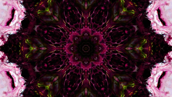 Soyut boya fırça mürekkep patlayabilir formanın düzgün kavramı simetrik desen süs dekoratif Kaleidoscope hareketi geometrik daire ve yıldız şekli