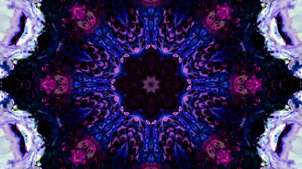 Soyut boya fırça mürekkep patlayabilir formanın düzgün kavramı simetrik desen süs dekoratif Kaleidoscope hareketi geometrik daire ve yıldız şekli