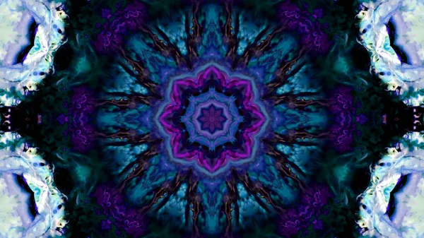 Soyut boya fırça mürekkep patlayabilir formanın düzgün kavramı simetrik desen süs dekoratif Kaleidoscope hareketi geometrik daire ve yıldız şekli