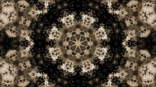 Soyut boya fırça mürekkep patlayabilir formanın düzgün kavramı simetrik desen süs dekoratif Kaleidoscope hareketi geometrik daire ve yıldız şekli