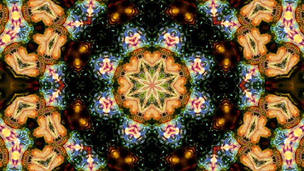 Soyut boya fırça mürekkep patlayabilir formanın düzgün kavramı simetrik desen süs dekoratif Kaleidoscope hareketi geometrik daire ve yıldız şekli