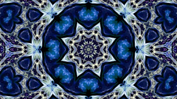 Soyut boya fırça mürekkep patlayabilir formanın düzgün kavramı simetrik desen süs dekoratif Kaleidoscope hareketi geometrik daire ve yıldız şekli