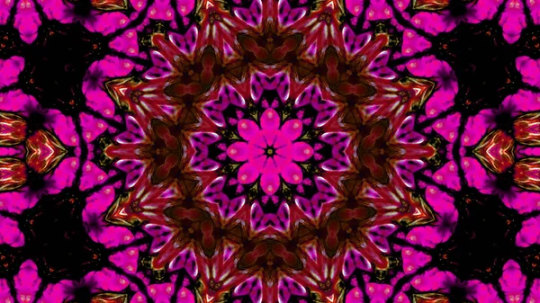 Soyut boya fırça mürekkep patlayabilir formanın düzgün kavramı simetrik desen süs dekoratif Kaleidoscope hareketi geometrik daire ve yıldız şekli