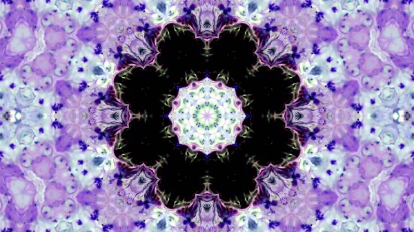 Soyut boya fırça mürekkep patlayabilir formanın düzgün kavramı simetrik desen süs dekoratif Kaleidoscope hareketi geometrik daire ve yıldız şekli