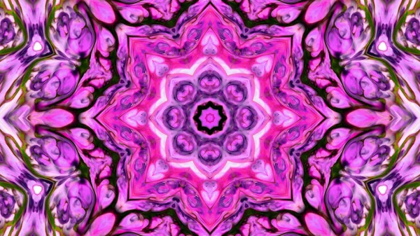 Soyut boya fırça mürekkep patlayabilir formanın düzgün kavramı simetrik desen süs dekoratif Kaleidoscope hareketi geometrik daire ve yıldız şekli